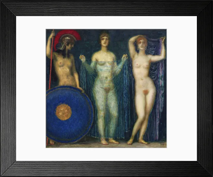 Framed Print : The Judgement of Paris, 1922. Creator: Stuck, Franz, Ritter von (1863-1928) Framed Print : The Judgement of Paris, 1922. Creator: Stuck, Franz, Ritter von (1863-1928)