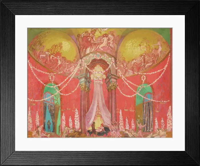 Framed Print : Le Palais de la Reine de Volupte. Set design for the Opera 'La legende de Saint-Christophe'... 1920 Creator: Denis, Maurice (1870-1943) Framed Print : Le Palais de la Reine de Volupte. Set design for the Opera 'La legende de Saint-Christophe'... 1920 Creator: Denis, Maurice (1870-1943)