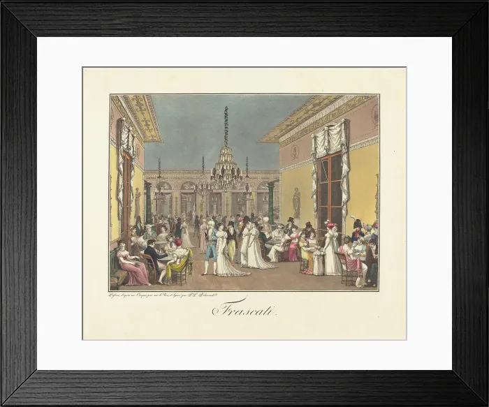 Framed Print : Frascati (Cafe Frascati, Paris), 1807. Creator: Debucourt, Philibert-Louis (1755-1832) Framed Print : Frascati (Cafe Frascati, Paris), 1807. Creator: Debucourt, Philibert-Louis (1755-1832)