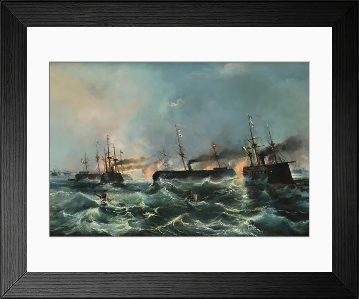 Framed Print : The Battle of Lissa on July 20, 1866. Creator: Serritelli, Giovanni (1818-1891) Framed Print : The Battle of Lissa on July 20, 1866. Creator: Serritelli, Giovanni (1818-1891)