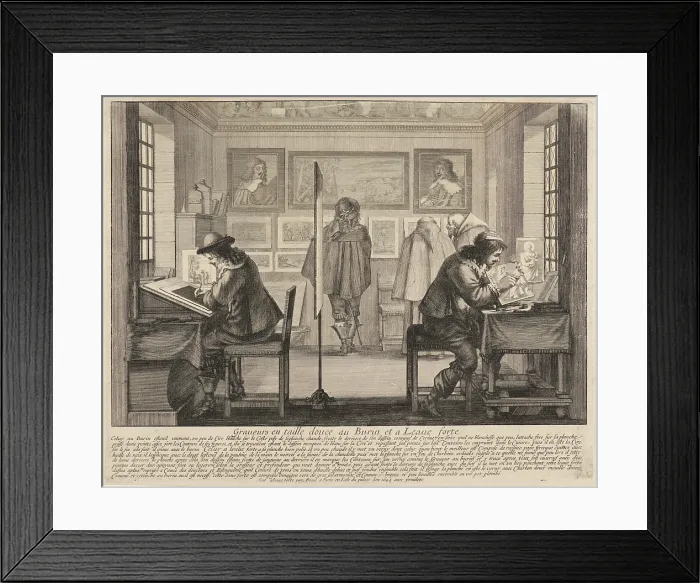 Framed Print : The Engravers (Les Graveurs), 1643. Creator: Bosse, Abraham (1602-1676) Framed Print : The Engravers (Les Graveurs), 1643. Creator: Bosse, Abraham (1602-1676)