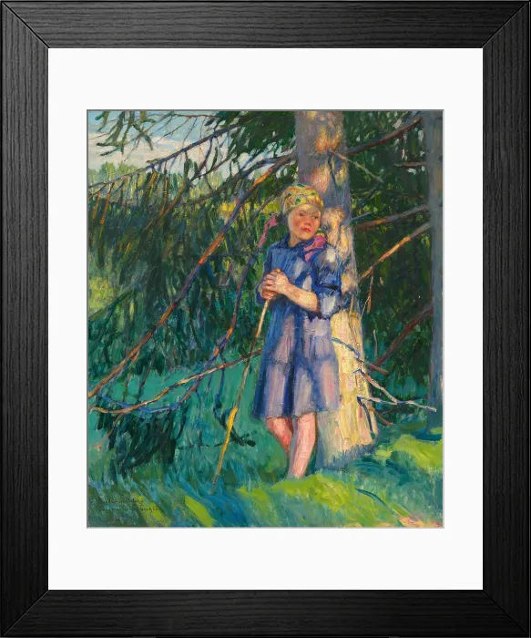 Framed Print : Young Herdswoman, 1929. Creator: Bogdanov-Belsky, Nikolai Petrovich (1868-1945) Framed Print : Young Herdswoman, 1929. Creator: Bogdanov-Belsky, Nikolai Petrovich (1868-1945)