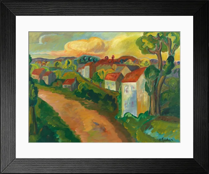 Framed Print : Chemin dans un village (Village Path). Creator: Epstein, Henri (1891-1944) Framed Print : Chemin dans un village (Village Path). Creator: Epstein, Henri (1891-1944)