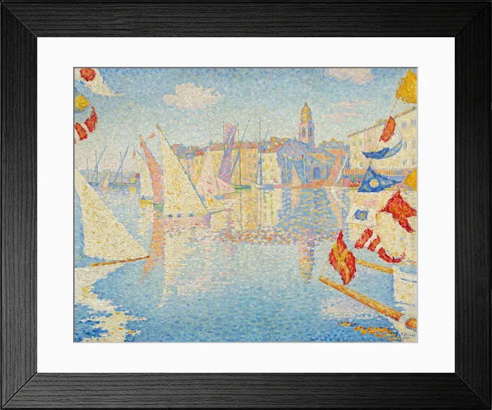 Framed Print : Saint-Tropez, port en fete, 1895. Creator: Signac, Paul (1863-1935)
