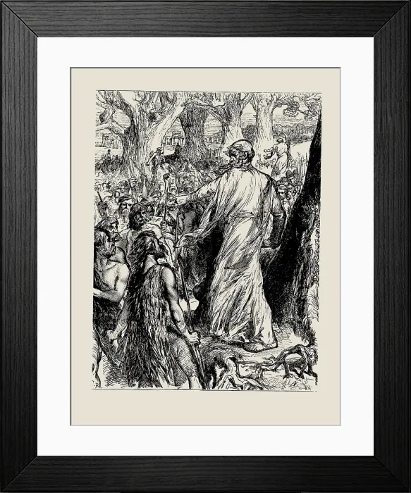 Framed Print : The Druids Inciting the Britons to Oppose the Landing of the Romans. Creator: Ricketts, Charles (1866-1931) Framed Print : The Druids Inciting the Britons to Oppose the Landing of the Romans. Creator: Ricketts, Charles (1866-1931)