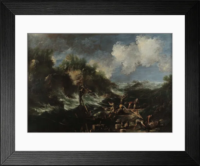 Framed Print : Storm with friars and stevedores, before 1700. Creator: Magnasco, Alessandro (1667-1749) Framed Print : Storm with friars and stevedores, before 1700. Creator: Magnasco, Alessandro (1667-1749)
