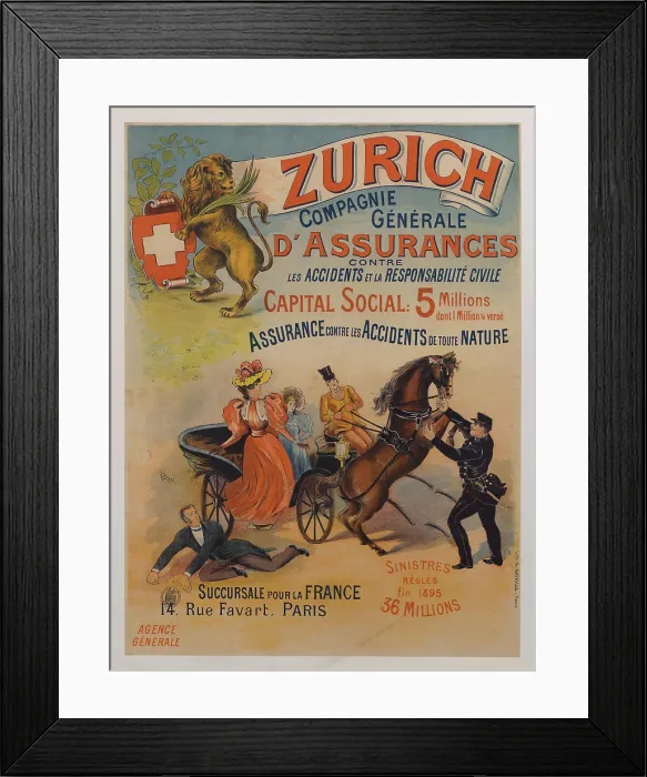 Framed Print : Zurich Insurance, 1895. Creator: Berge, L. (active End of 19th cen.) Framed Print : Zurich Insurance, 1895. Creator: Berge, L. (active End of 19th cen.)