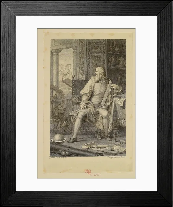 Framed Print : Leonardo da Vinci in his study, 1782. Creator: Cunego, Domenico (1727-1803) Framed Print : Leonardo da Vinci in his study, 1782. Creator: Cunego, Domenico (1727-1803)