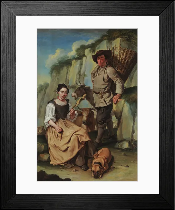 Framed Print : Spinner and farmer with a basket, c1765. Creator: Ceruti, Giacomo Antonio (1698-1767) Framed Print : Spinner and farmer with a basket, c1765. Creator: Ceruti, Giacomo Antonio (1698-1767)