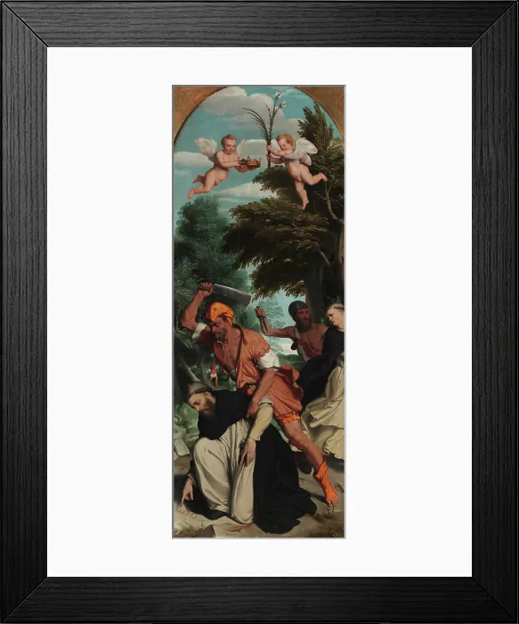 Framed Print : The Martyrdom of Saint Peter of Verona, 1555-1559. Creator: Moroni, Giovan Battista (1520 / 25-1578) Framed Print : The Martyrdom of Saint Peter of Verona, 1555-1559. Creator: Moroni, Giovan Battista (1520 / 25-1578)