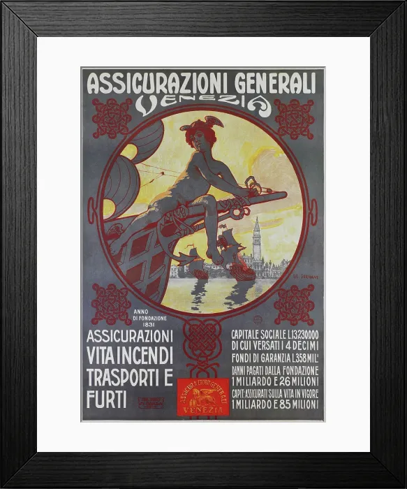 Framed Print : Assicurazioni Generali S.p.A. 1910. Creator: Sormani, Gian Luciano (1867-1938) Framed Print : Assicurazioni Generali S.p.A. 1910. Creator: Sormani, Gian Luciano (1867-1938)