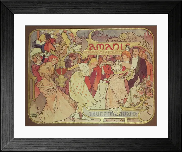 Framed Print : Les Amants, 1895. Creator: Mucha, Alfons Marie (1860-1939) Framed Print : Les Amants, 1895. Creator: Mucha, Alfons Marie (1860-1939)