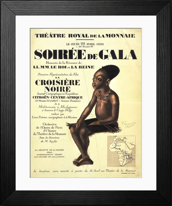Framed Print : Movie poster of the Premiere 'La Croisiere Noire' by Leon Poirier, 1926. Creator: Yakovlev, Alexander Yevgenyevich (1887-1938) Framed Print : Movie poster of the Premiere 'La Croisiere Noire' by Leon Poirier, 1926. Creator: Yakovlev, Alexander Yevgenyevich (1887-1938)