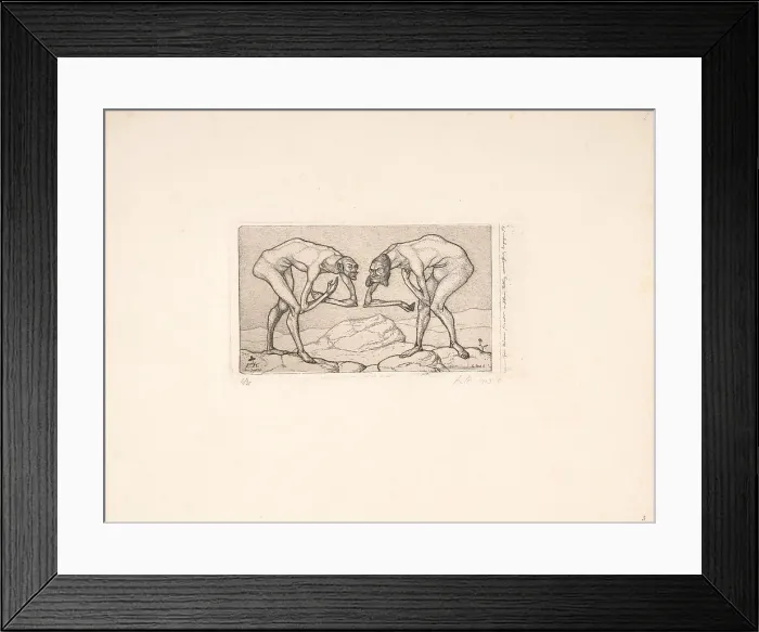 Framed Print : Two Men Meet, Each Believing the Other to Be of Higher Rank. Invention 6, 1903. Creator: Klee, Paul (1879-1940) Framed Print : Two Men Meet, Each Believing the Other to Be of Higher Rank. Invention 6, 1903. Creator: Klee, Paul (1879-1940)