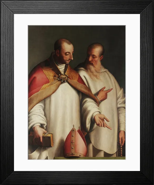 Framed Print : Saint Hugh of Lincoln and Blessed William of Fenoglio, 1576. Creator: Campi, Bernardino (1522-1591) Framed Print : Saint Hugh of Lincoln and Blessed William of Fenoglio, 1576. Creator: Campi, Bernardino (1522-1591)