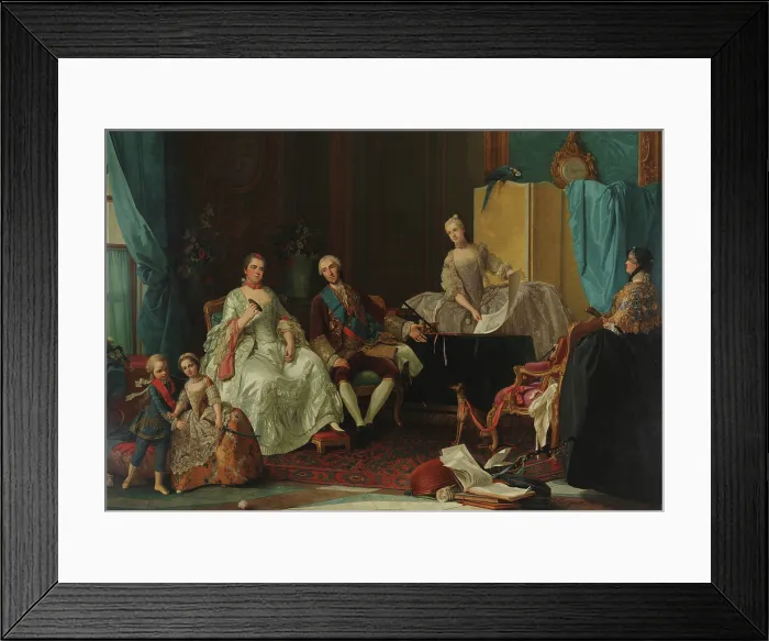 Framed Print : The family of Philip I (1720-1765), Duke of Parma, 1757. Creator: Baldrighi, Giuseppe (1722-1803) Framed Print : The family of Philip I (1720-1765), Duke of Parma, 1757. Creator: Baldrighi, Giuseppe (1722-1803)