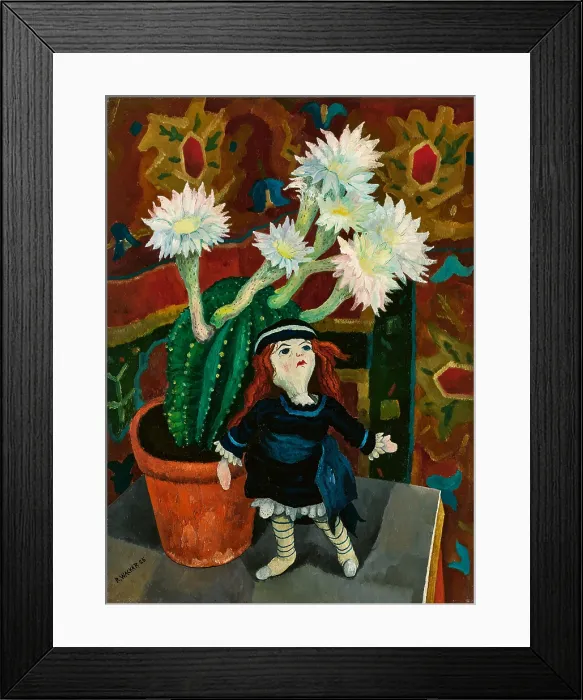 Framed Print : Sill Life with Blooming Cactus and Doll, 1925. Creator: Wacker, Rudolf (1893-1939) Framed Print : Sill Life with Blooming Cactus and Doll, 1925. Creator: Wacker, Rudolf (1893-1939)