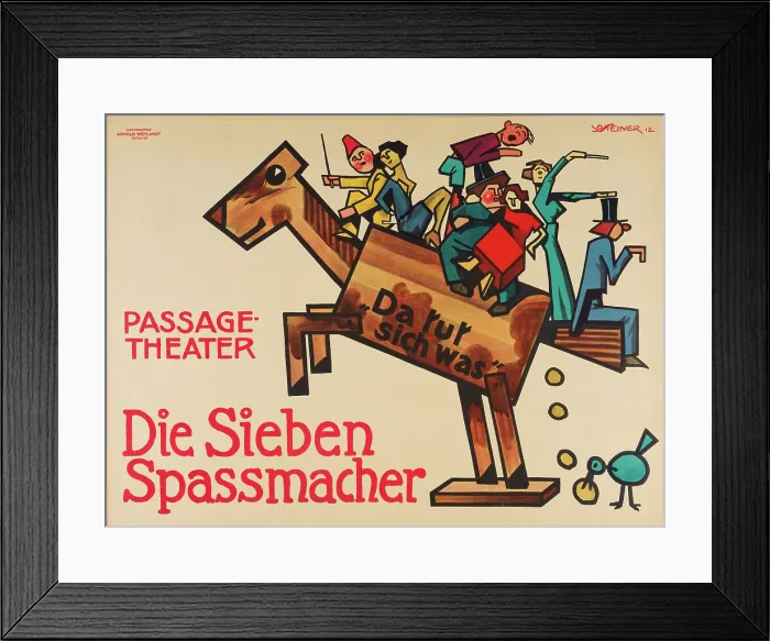 Framed Print : Passage-Theater. Die Sieben Spassmacher (Passage Theatre. The Seven Jesters), 1912. Creator: Steiner, Jo (1877-1935) Framed Print : Passage-Theater. Die Sieben Spassmacher (Passage Theatre. The Seven Jesters), 1912. Creator: Steiner, Jo (1877-1935)