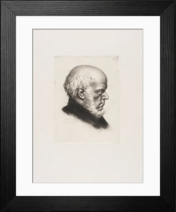 Framed Print : Portrait of Adolf Menzel, 1885. Creator: Stauffer-Bern, Karl (1857-1891) Framed Print : Portrait of Adolf Menzel, 1885. Creator: Stauffer-Bern, Karl (1857-1891)
