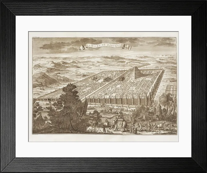 Framed Print : Ancient Babylon. From 'Histoire universelle depuis le commencement du monde', 1742. Creator: Punt, Jan (1711-1779) Framed Print : Ancient Babylon. From 'Histoire universelle depuis le commencement du monde', 1742. Creator: Punt, Jan (1711-1779)