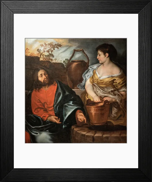 Framed Print : Christ and the Samaritan Woman at Jacob's Well, First Half of 17th cen Framed Print : Christ and the Samaritan Woman at Jacob's Well, First Half of 17th cen