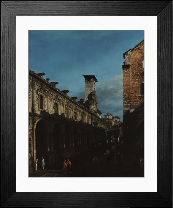 Framed Print : Palazzo dei Giureconsulti and Broletto in Milan, 1744. Creator: Bellotto, Bernardo (1720-1780) Framed Print : Palazzo dei Giureconsulti and Broletto in Milan, 1744. Creator: Bellotto, Bernardo (1720-1780)
