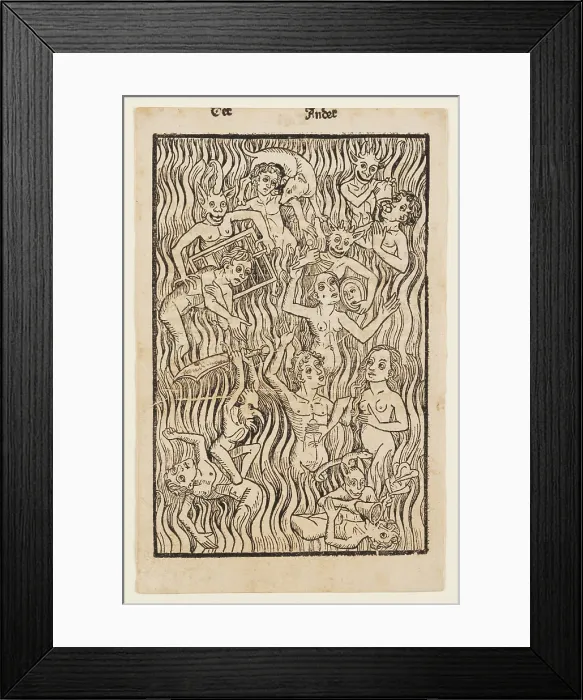 Framed Print : Hell, from the 'Seelen Wurzgarten' by Conrad Dinckmut, 1483. Creator: Anonymous Framed Print : Hell, from the 'Seelen Wurzgarten' by Conrad Dinckmut, 1483. Creator: Anonymous