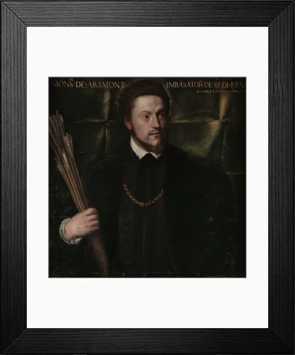 Framed Print : Portrait of the Ambassador Gabriel de Luetz d'Aramont, 1541-1542. Creator: Titian (1488-1576). Portrait of the Ambassador Gabriel de Luetz d'Aramont, 1541-1542