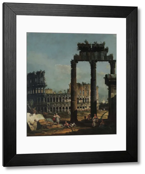 Framed Print : Roman Capriccio with the Colosseum, 1740s. Creator: Bellotto, Bernardo (1720-1780) Framed Print : Roman Capriccio with the Colosseum, 1740s. Creator: Bellotto, Bernardo (1720-1780)