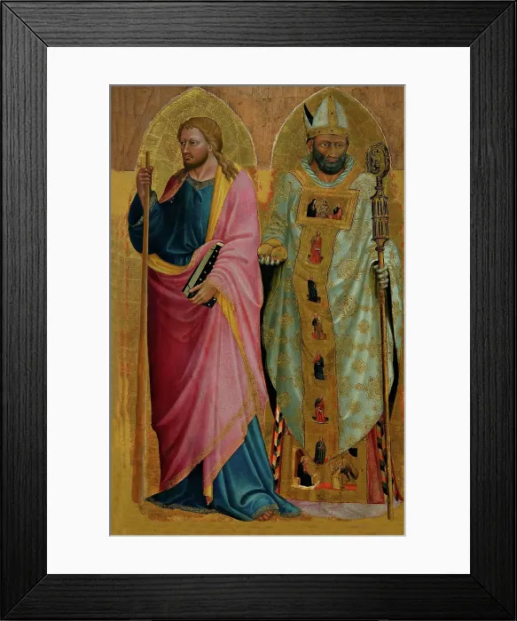 Framed Print : Saint James the Younger and Saint Nicholas of Bari, First third of the 15th cen.. Creator: Bicci di Lorenzo (1373-1452) Framed Print : Saint James the Younger and Saint Nicholas of Bari, First third of the 15th cen.. Creator: Bicci di Lorenzo (1373-1452)