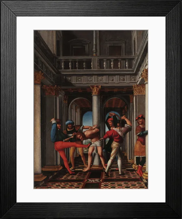 Framed Print : The Flagellation of Christ, 1515-1520. Creator: Zenale, Bernardo (1464-1526) Framed Print : The Flagellation of Christ, 1515-1520. Creator: Zenale, Bernardo (1464-1526)