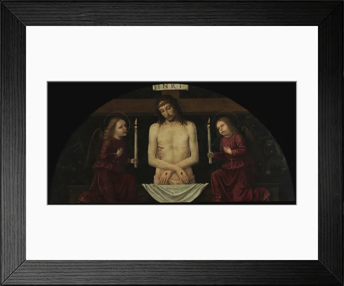 Framed Print : Pieta with Two Angels, 1488-1490. Creator: Bergognone, Ambrogio (1453-1523) Framed Print : Pieta with Two Angels, 1488-1490. Creator: Bergognone, Ambrogio (1453-1523)
