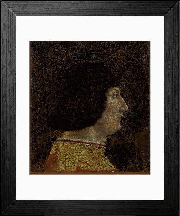 Framed Print : Portrait of Galeazzo Maria Sforza (1444-1476), Duke of Milan, 1474-1476. Creator: Bugatto, Zanetto (active 1458-1476) Framed Print : Portrait of Galeazzo Maria Sforza (1444-1476), Duke of Milan, 1474-1476. Creator: Bugatto, Zanetto (active 1458-1476)