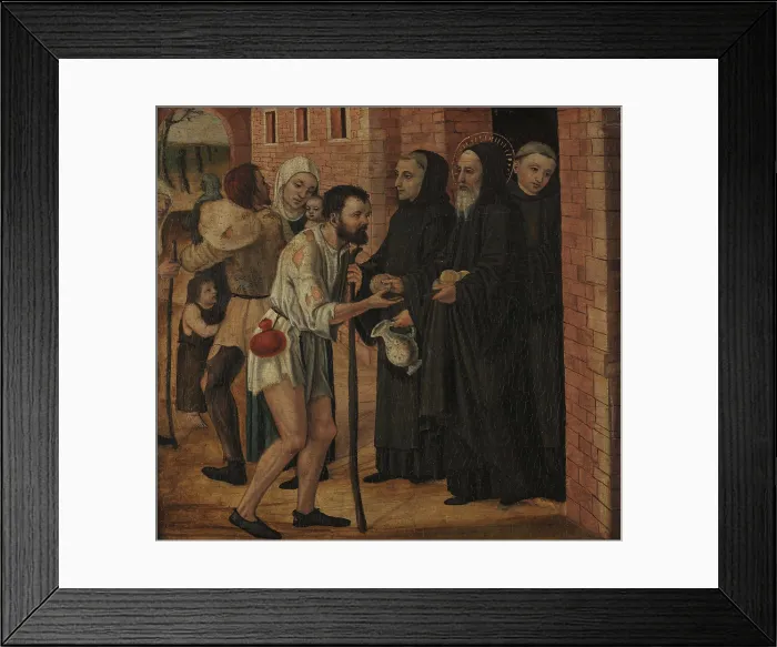 Framed Print : Charity of Saint Benedict, 1490. Creator: Bergognone, Ambrogio (1453-1523) Framed Print : Charity of Saint Benedict, 1490. Creator: Bergognone, Ambrogio (1453-1523)