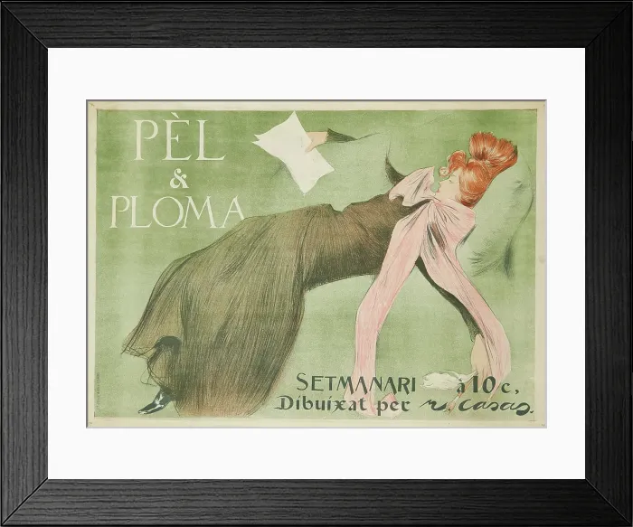Framed Print : Pel & Ploma, 1899. Creator: Casas, Ramon (1866-1932) Framed Print : Pel & Ploma, 1899. Creator: Casas, Ramon (1866-1932)