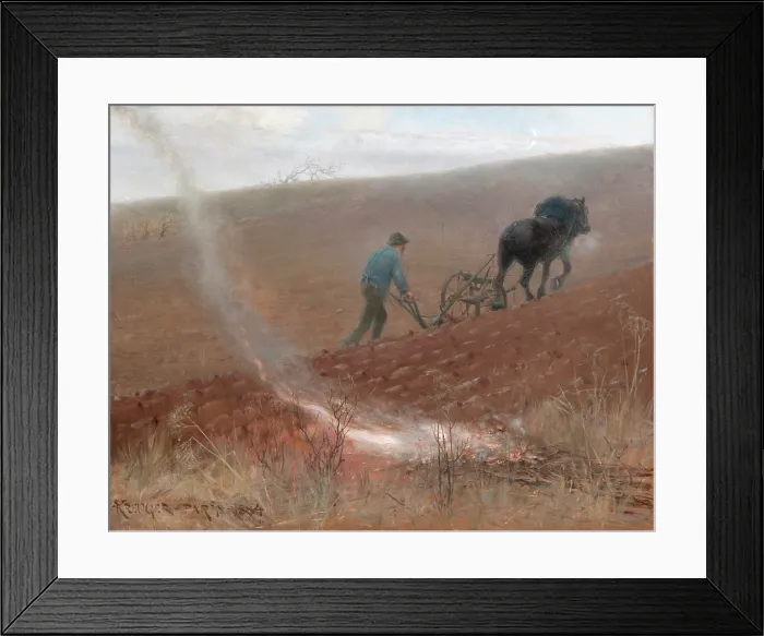 Framed Print : Spring Ploughing, 1884. Creator: Kreuger, Nils (1858-1930) Framed Print : Spring Ploughing, 1884. Creator: Kreuger, Nils (1858-1930)