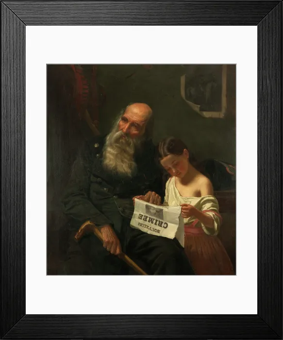 Framed Print : News from the Crimean War, 1855. Creator: Saloman, Geskel (1821-1902) Framed Print : News from the Crimean War, 1855. Creator: Saloman, Geskel (1821-1902)