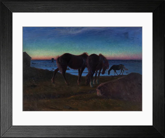Framed Print : Grazing by the Shore, 1900. Creator: Kreuger, Nils (1858-1930) Framed Print : Grazing by the Shore, 1900. Creator: Kreuger, Nils (1858-1930)