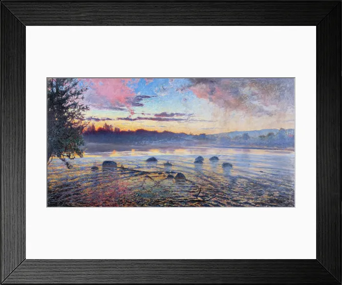 Framed Print : Evening at Motala strom, 1894. Creator: Fahlcrantz, Axel (1851-1925) Framed Print : Evening at Motala strom, 1894. Creator: Fahlcrantz, Axel (1851-1925)
