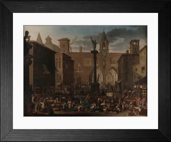 Framed Print : The Verziere Market in Milan, c1733. Creator: Magnasco, Alessandro (1667-1749) Framed Print : The Verziere Market in Milan, c1733. Creator: Magnasco, Alessandro (1667-1749)