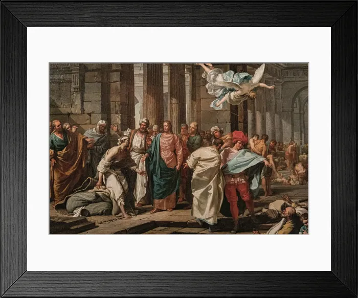 Framed Print : The Miracle at the Pool of Bethesda, 1761. Creator: Ferrari, Pietro Melchiorre (1735-1787) Framed Print : The Miracle at the Pool of Bethesda, 1761. Creator: Ferrari, Pietro Melchiorre (1735-1787)