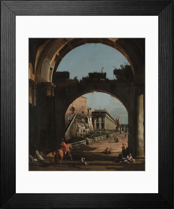 Framed Print : Capriccio with the Capitoline Hill, 1740s. Creator: Bellotto, Bernardo (1720-1780) Framed Print : Capriccio with the Capitoline Hill, 1740s. Creator: Bellotto, Bernardo (1720-1780)