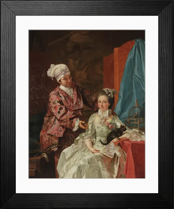 Framed Print : Self-Portrait with his Wife, 1757. Creator: Baldrighi, Giuseppe (1722-1803) Framed Print : Self-Portrait with his Wife, 1757. Creator: Baldrighi, Giuseppe (1722-1803)