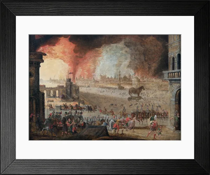 Framed Print : The Sack Of Troy, 1610. Creator: Caullery, Louis, de (ca 1580-1621) Framed Print : The Sack Of Troy, 1610. Creator: Caullery, Louis, de (ca 1580-1621)