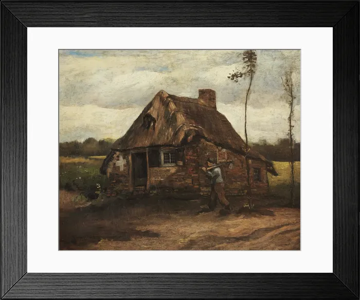 Framed Print : Cottage with Peasant Coming Home, 1885. Creator: Gogh, Vincent, van (1853-1890) Framed Print : Cottage with Peasant Coming Home, 1885. Creator: Gogh, Vincent, van (1853-1890)