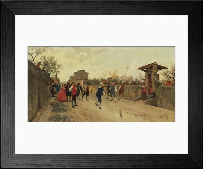 Framed Print : The Ruzzola Game, 1880. Creator: Sorbi, Raffaello (1844-1931) Framed Print : The Ruzzola Game, 1880. Creator: Sorbi, Raffaello (1844-1931)