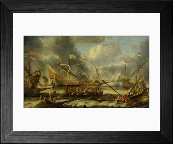 Framed Print : Naval Battle In Turbulent Waters, 1652. Creator: Peeters, Catharina (1615-after 1676) Framed Print : Naval Battle In Turbulent Waters, 1652. Creator: Peeters, Catharina (1615-after 1676)