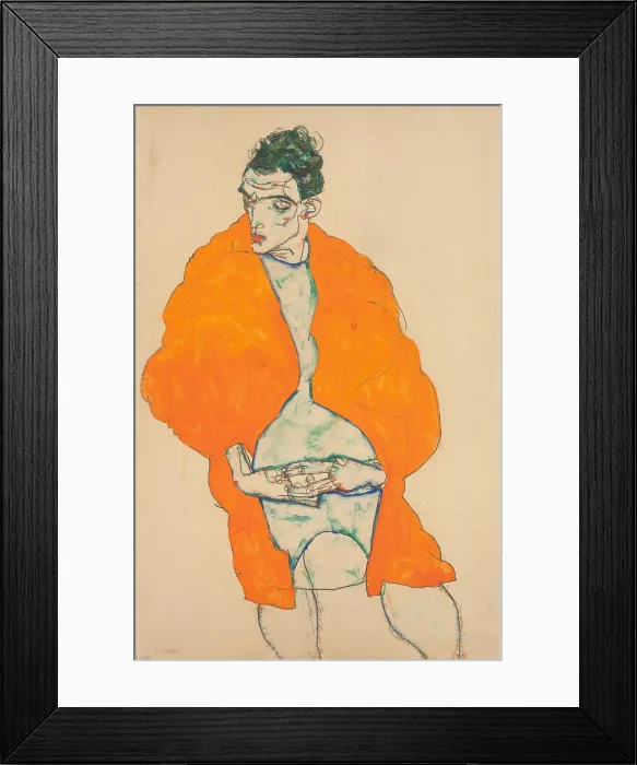 Framed Print : Standing Male Figure (Self-Portrait), 1914. Creator: Schiele, Egon (1890-1918) Framed Print : Standing Male Figure (Self-Portrait), 1914. Creator: Schiele, Egon (1890-1918)