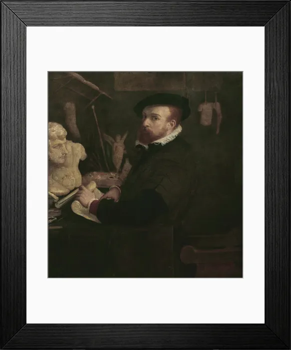 Framed Print : The painter in his studio (Self-portrait), 1529. Creator: Lotto, Lorenzo (1480-1556) Framed Print : The painter in his studio (Self-portrait), 1529. Creator: Lotto, Lorenzo (1480-1556)