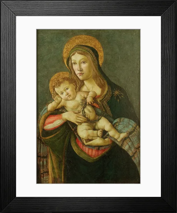 Framed Print : The Virgin and the Child with the Crown of Thorns and Three Nails, 1477. Creator: Botticelli, Sandro (1445-1510) Framed Print : The Virgin and the Child with the Crown of Thorns and Three Nails, 1477. Creator: Botticelli, Sandro (1445-1510)